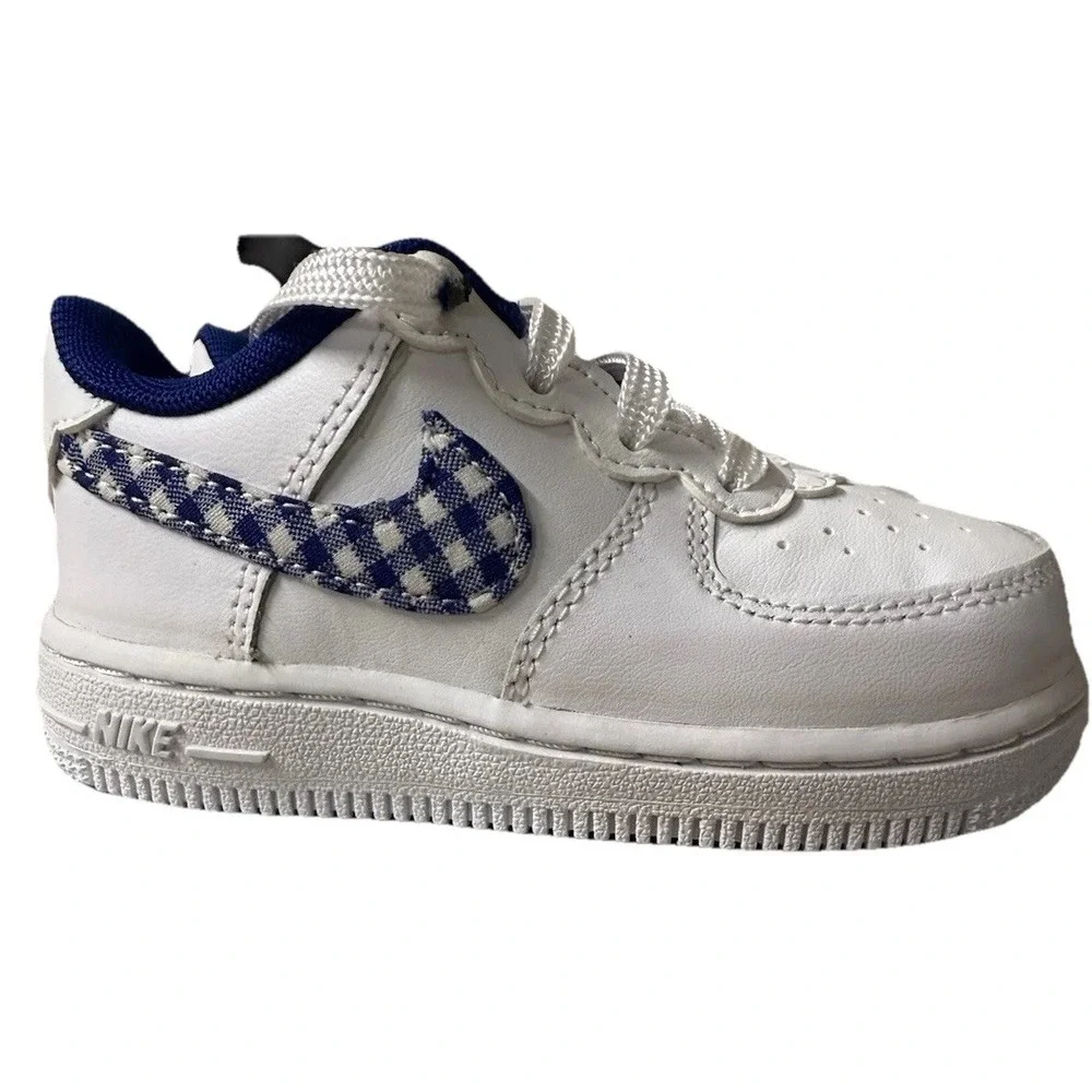 Nike Air Force 1 White Indigo Gingham Pack |AV6233-100 TD Size 7C